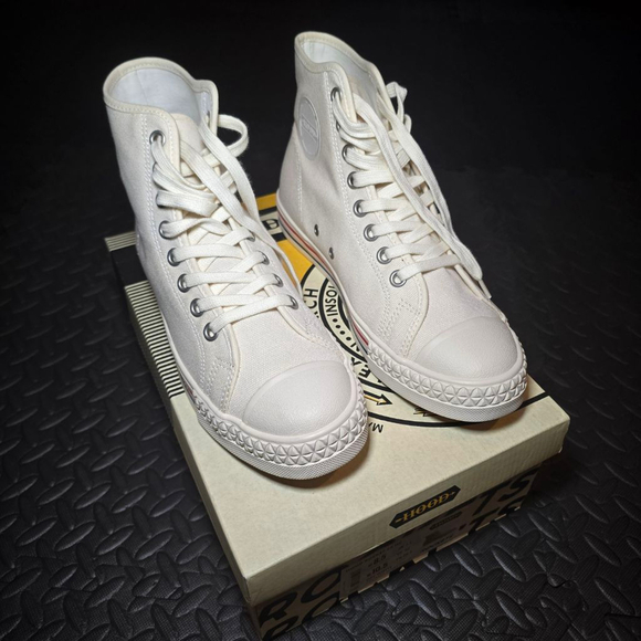 Unisex Hood High Top Canvas Sneakers White/Tan Size 8.5 - Picture 7 of 7